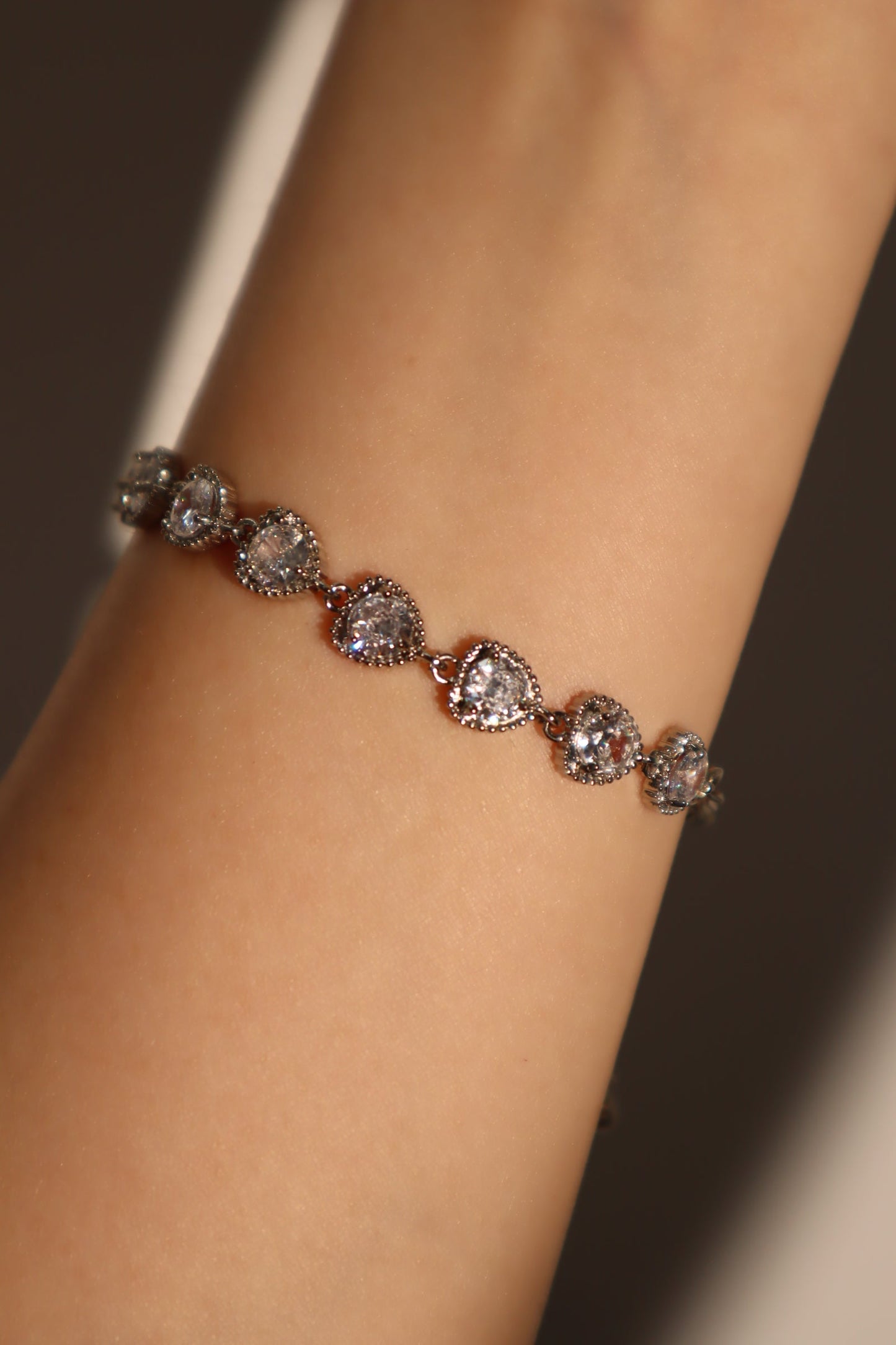 Multi Diamond Heart Bracelet