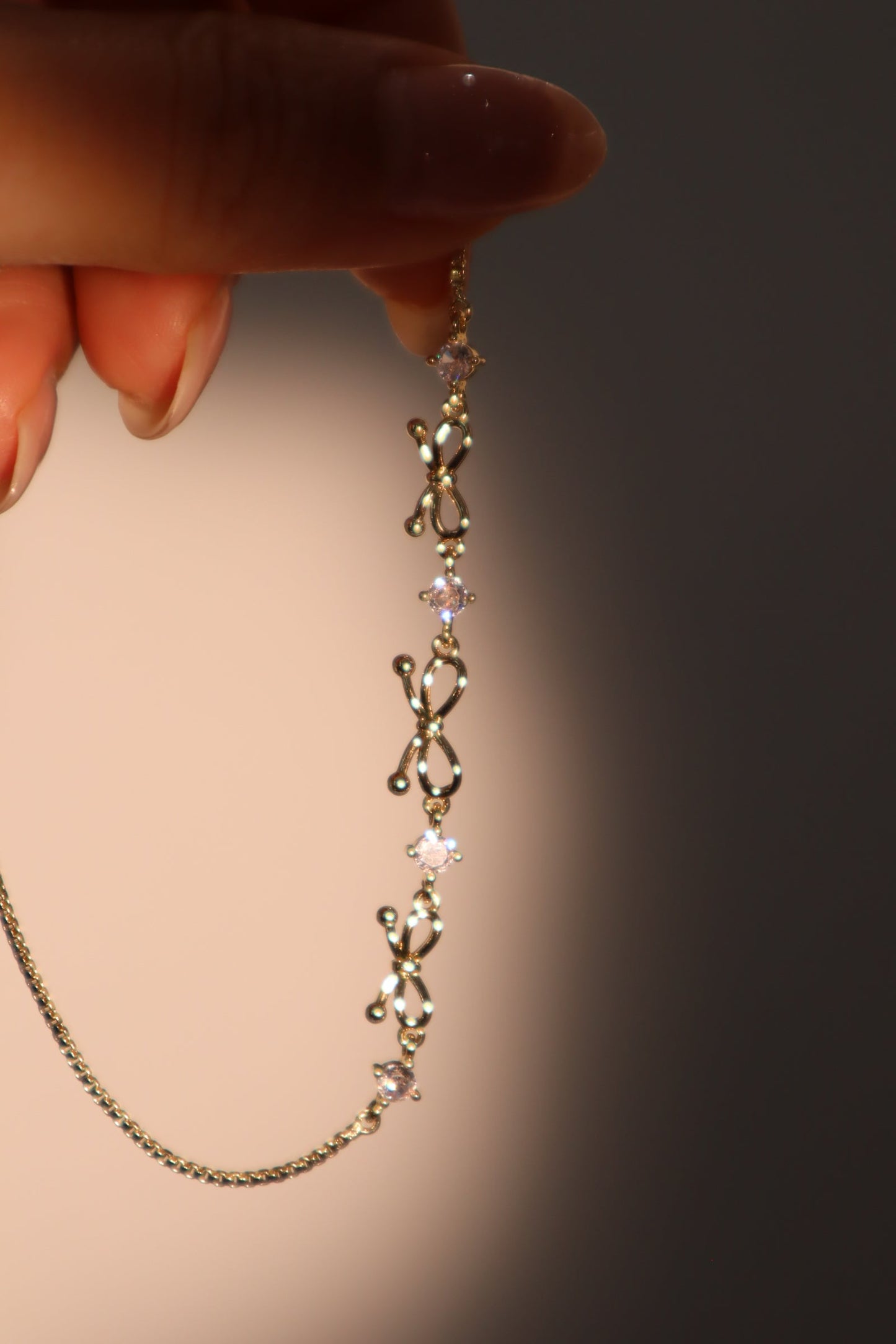 18K Real Gold Plated Multi Diamond Bowknot Bracelet