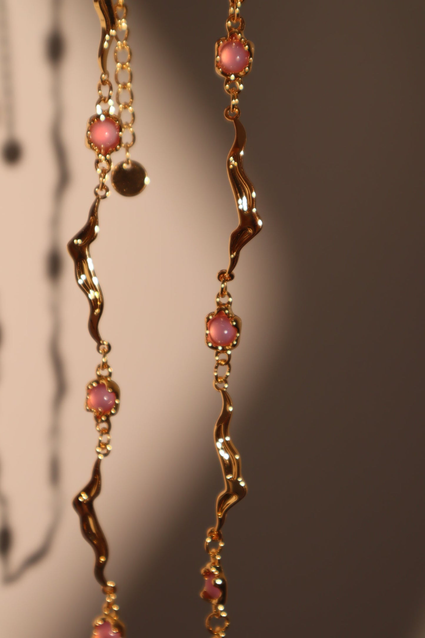 18K Real Gold Plated Multi Purple Opal Wave Necklace