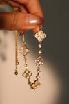 14K Real Gold Plated Lucky Leaf Shell Pearls Bracelet