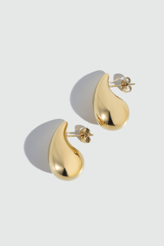 18K Gold Stainless Steel Water Droplets Earrings