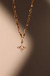 18K Real Gold Plated Diamond Cross Pendant Necklace