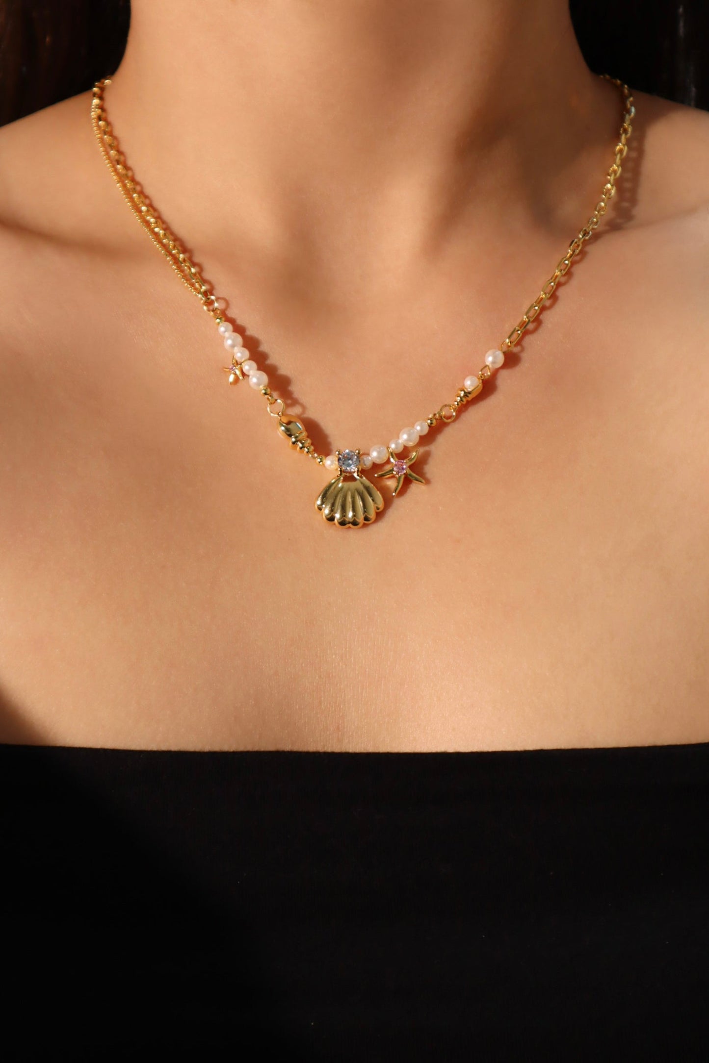Sea Shell Pearls Necklace Bundle