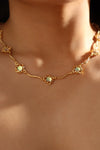 18K Real Gold Plated Multi Opal Necklace
