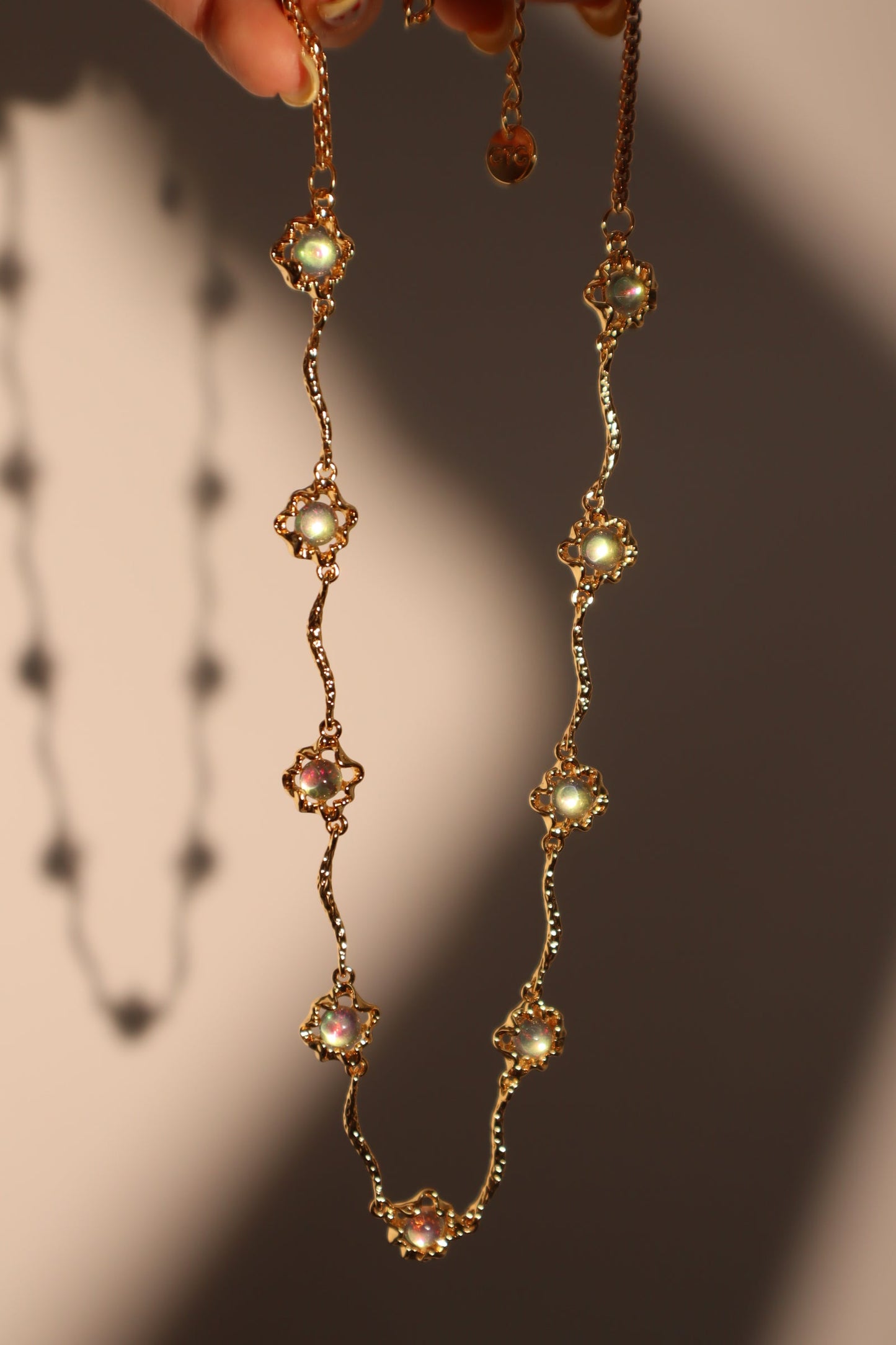 18K Real Gold Plated Multi Opal Necklace