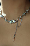 Platinum Plated Opal Twist Necklace