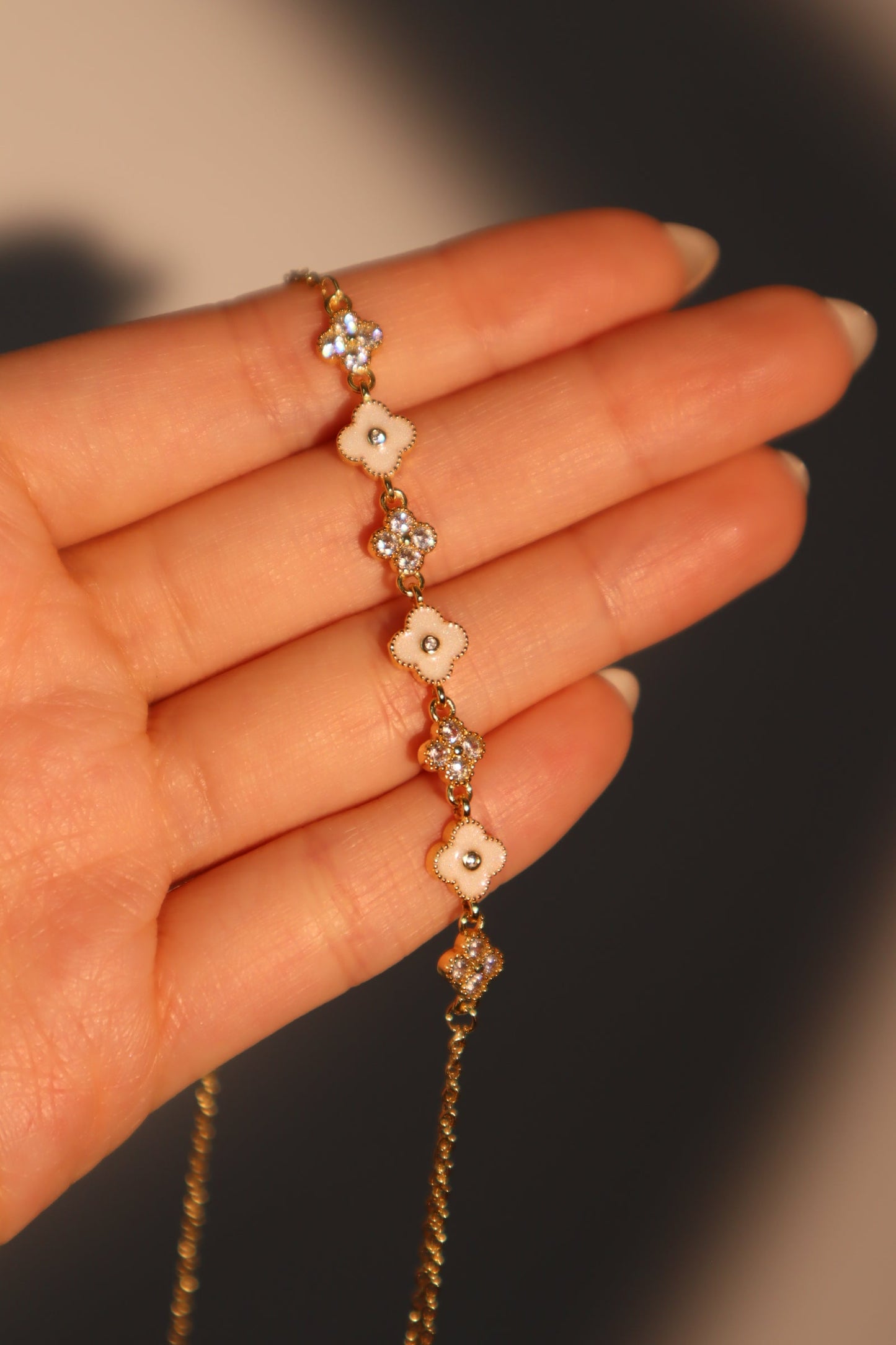 18K Real Gold Plated Multi Lucky Leaf Necklace