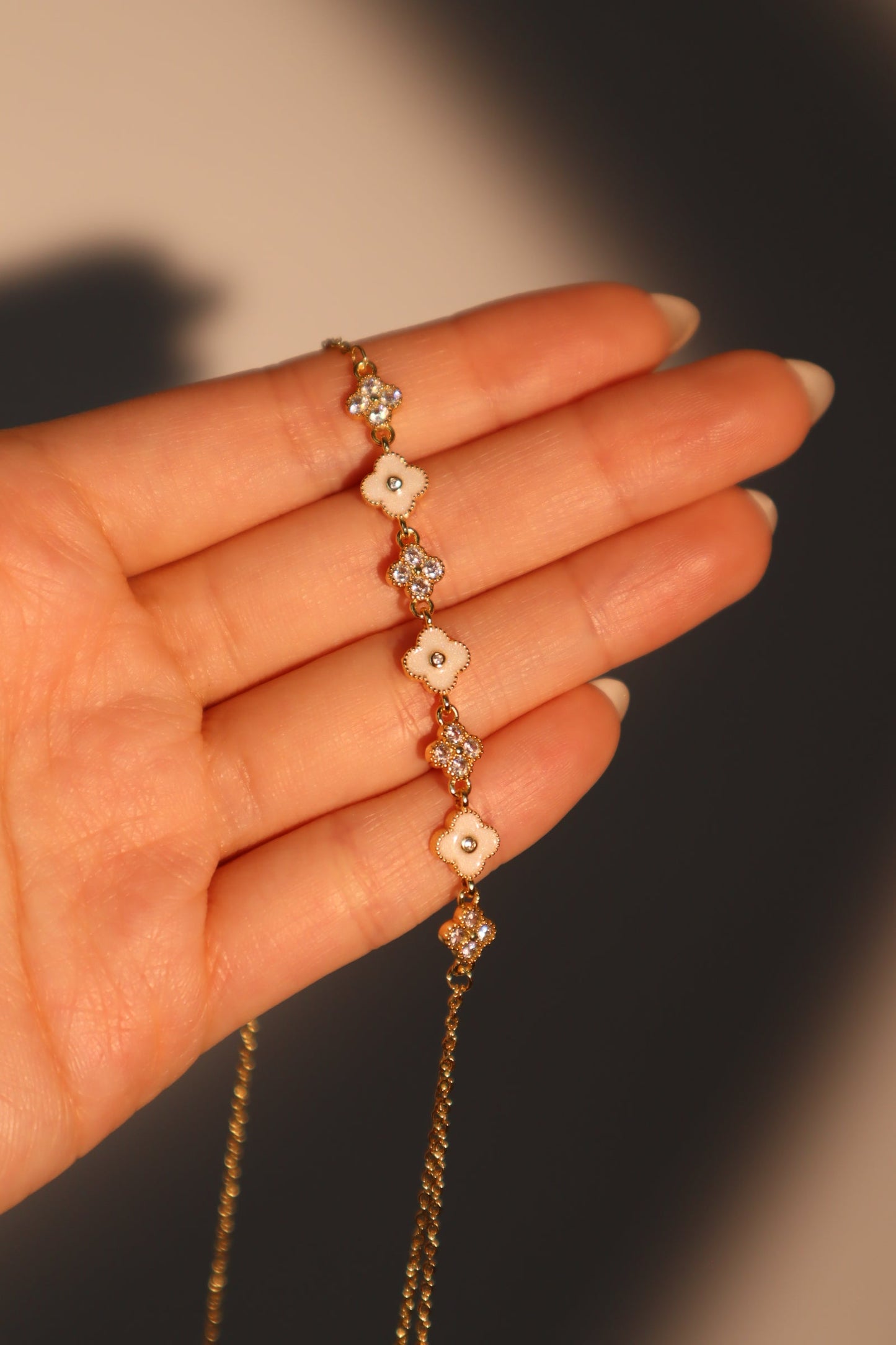 18K Real Gold Plated Multi Lucky Leaf Necklace