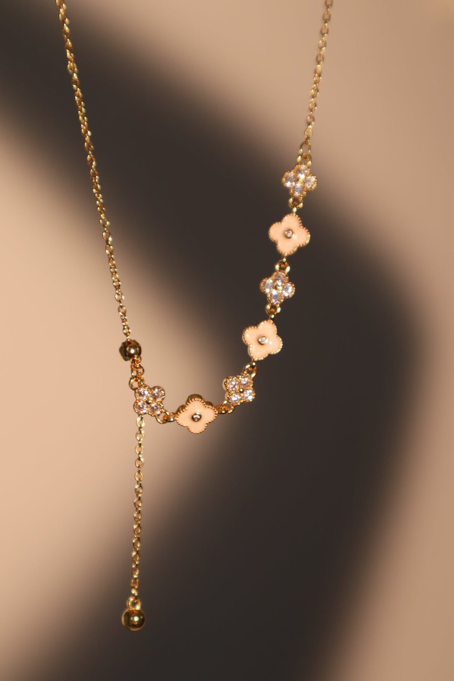 18K Real Gold Plated Multi Lucky Leaf Necklace