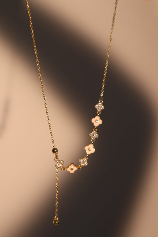 18K Real Gold Plated Multi Lucky Leaf Necklace