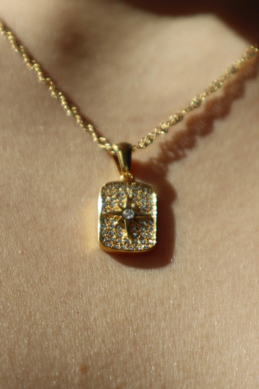 18K Gold Stainless Steel Star Necklace