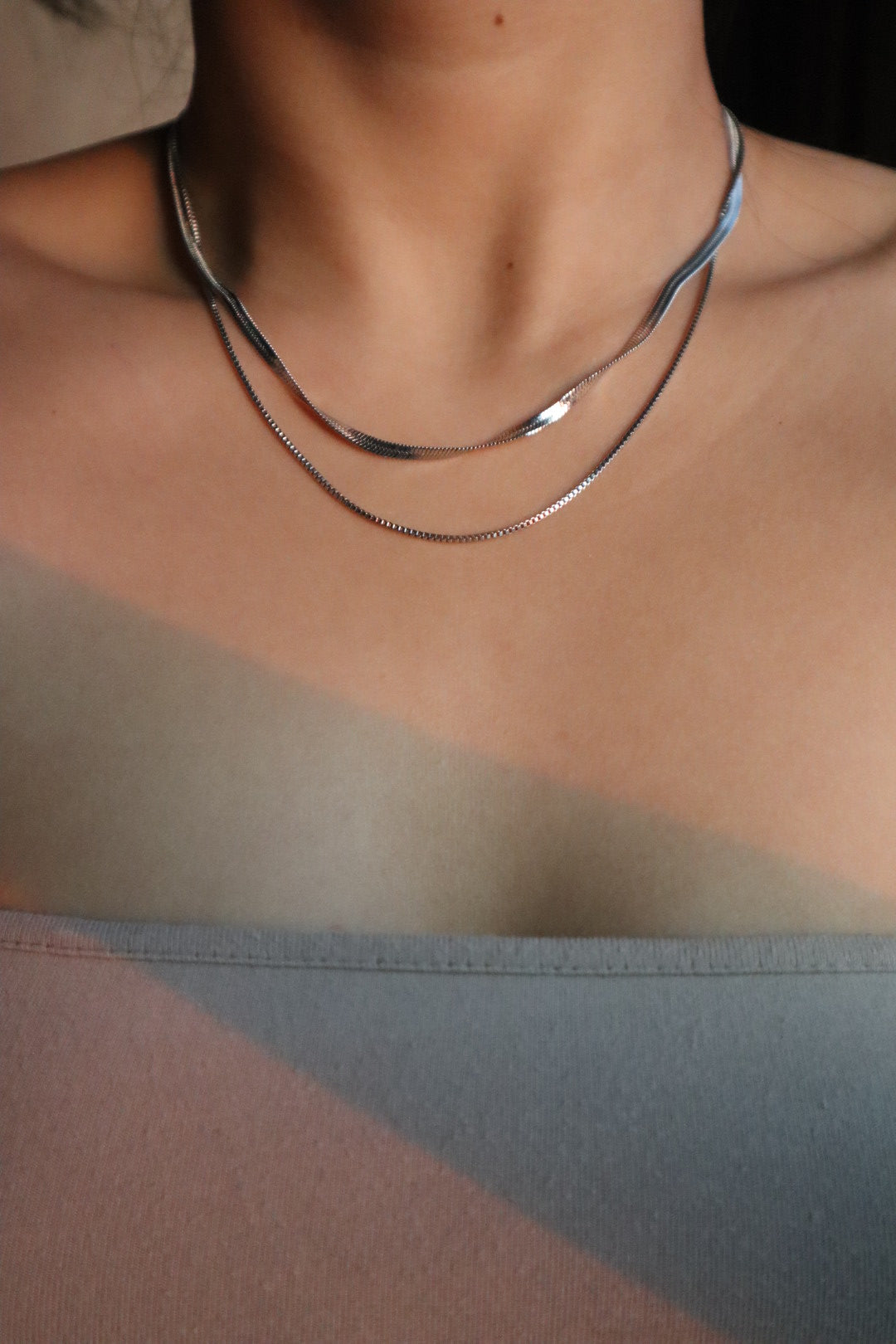 Stainless Steel Chain Layers Necklace