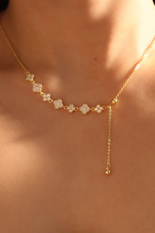 18K Real Gold Plated Multi Lucky Leaf Necklace