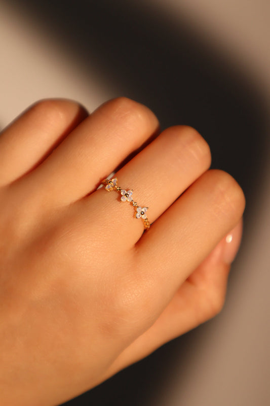 18K Gold Vermeil 3 in 1 Lucky Leaf Ring