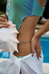 Multi Wearing Deep Blue Moonstones Bracelet Necklace (Waist Chain)