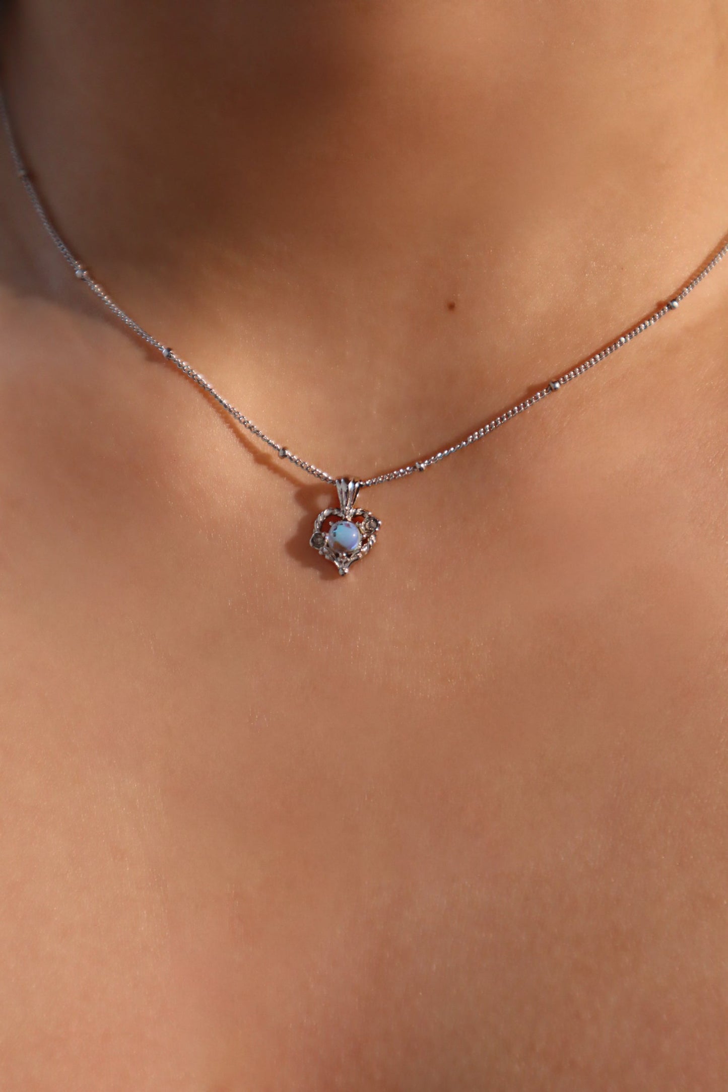 Moonstone Moon Necklace Trio Bundle