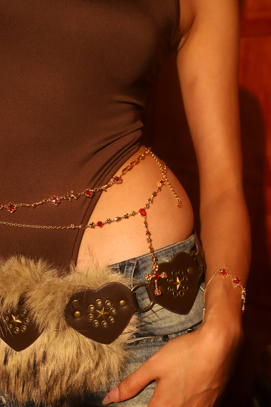 Cross Necklace and Extension Link Bundle (Waist Chain)