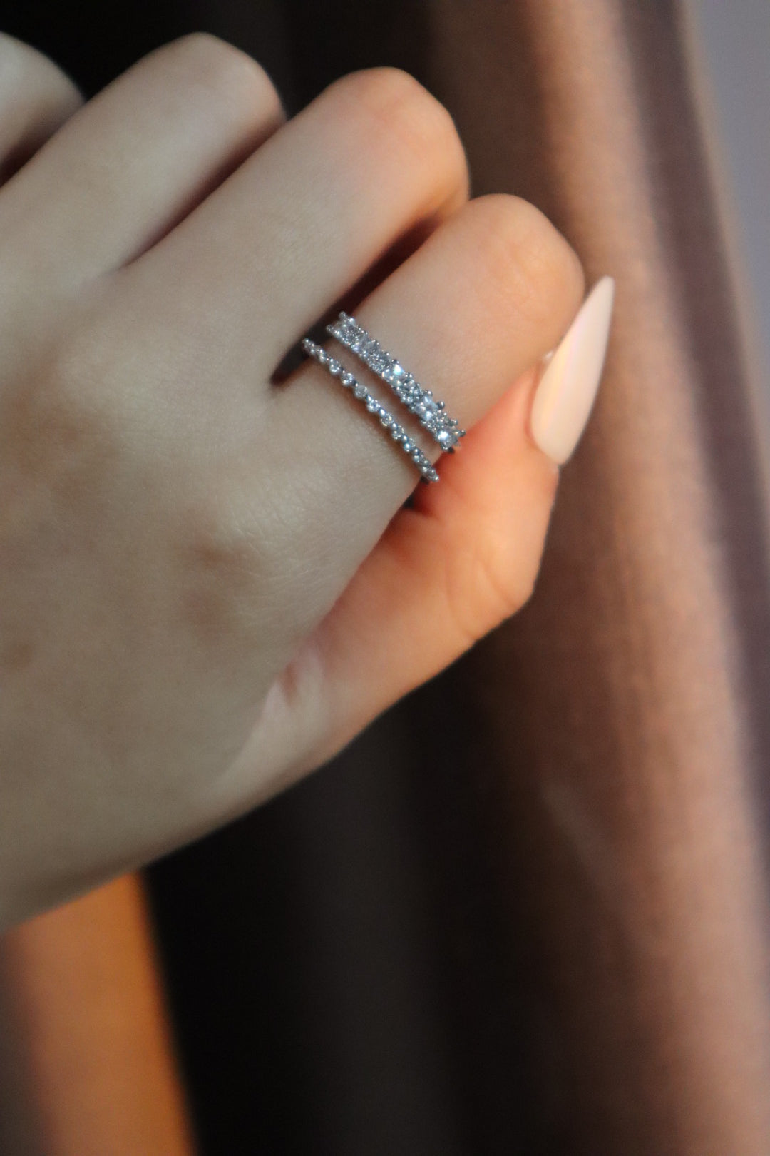 Double Layers Diamond Ring