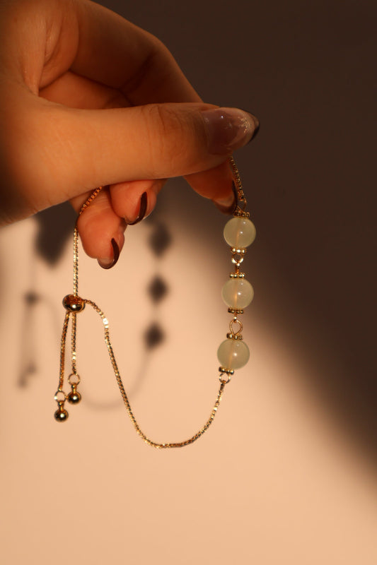14K Real Gold Plated 3 in 1 Jade Bracelet