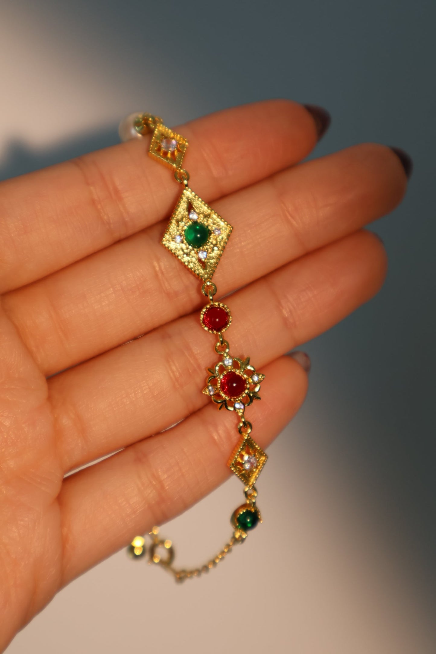 18K Real Gold Plated Natural Agate Pearl Star Bracelet