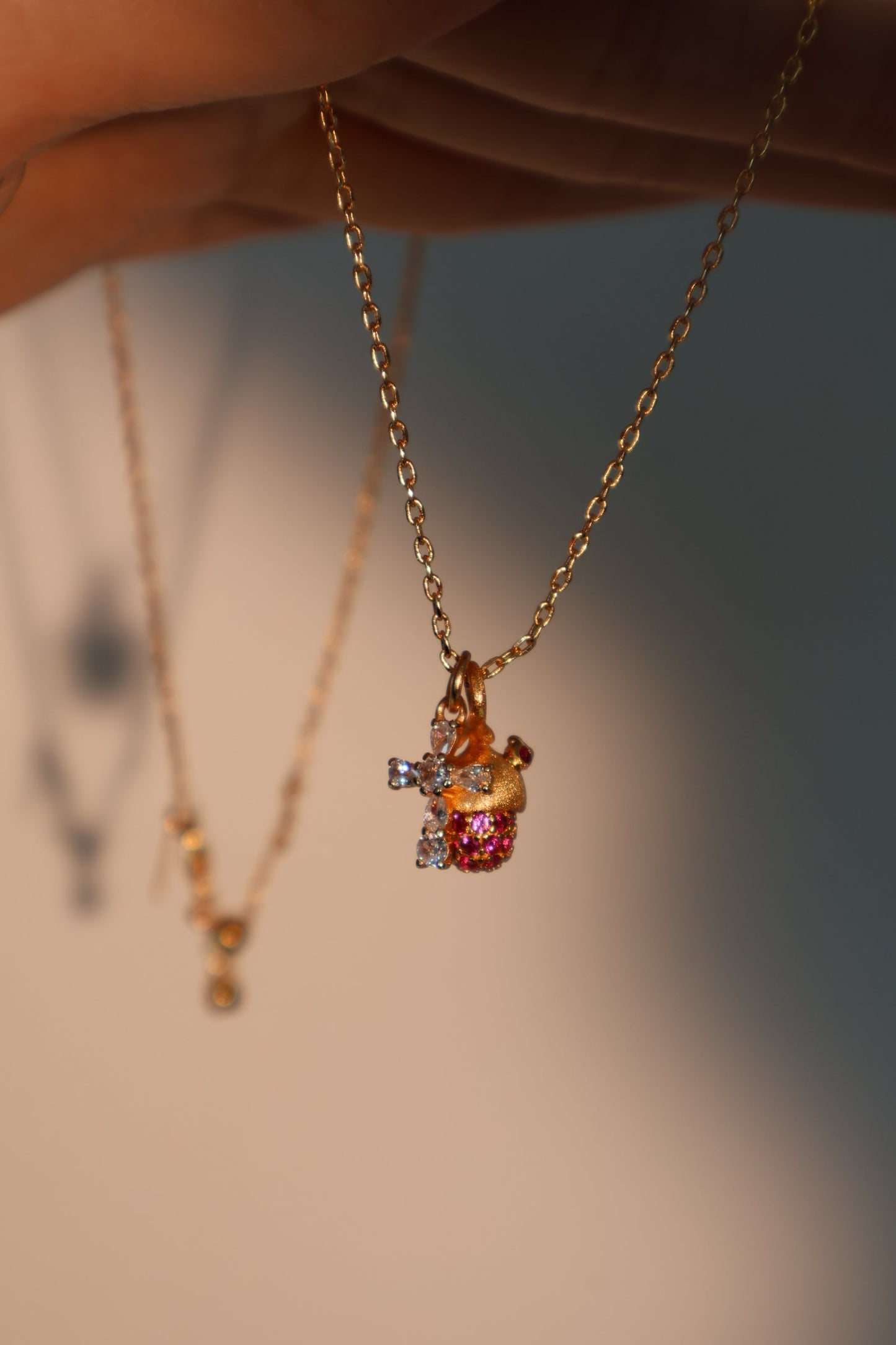 18K Real Gold Plated Cross Pinecone Necklace