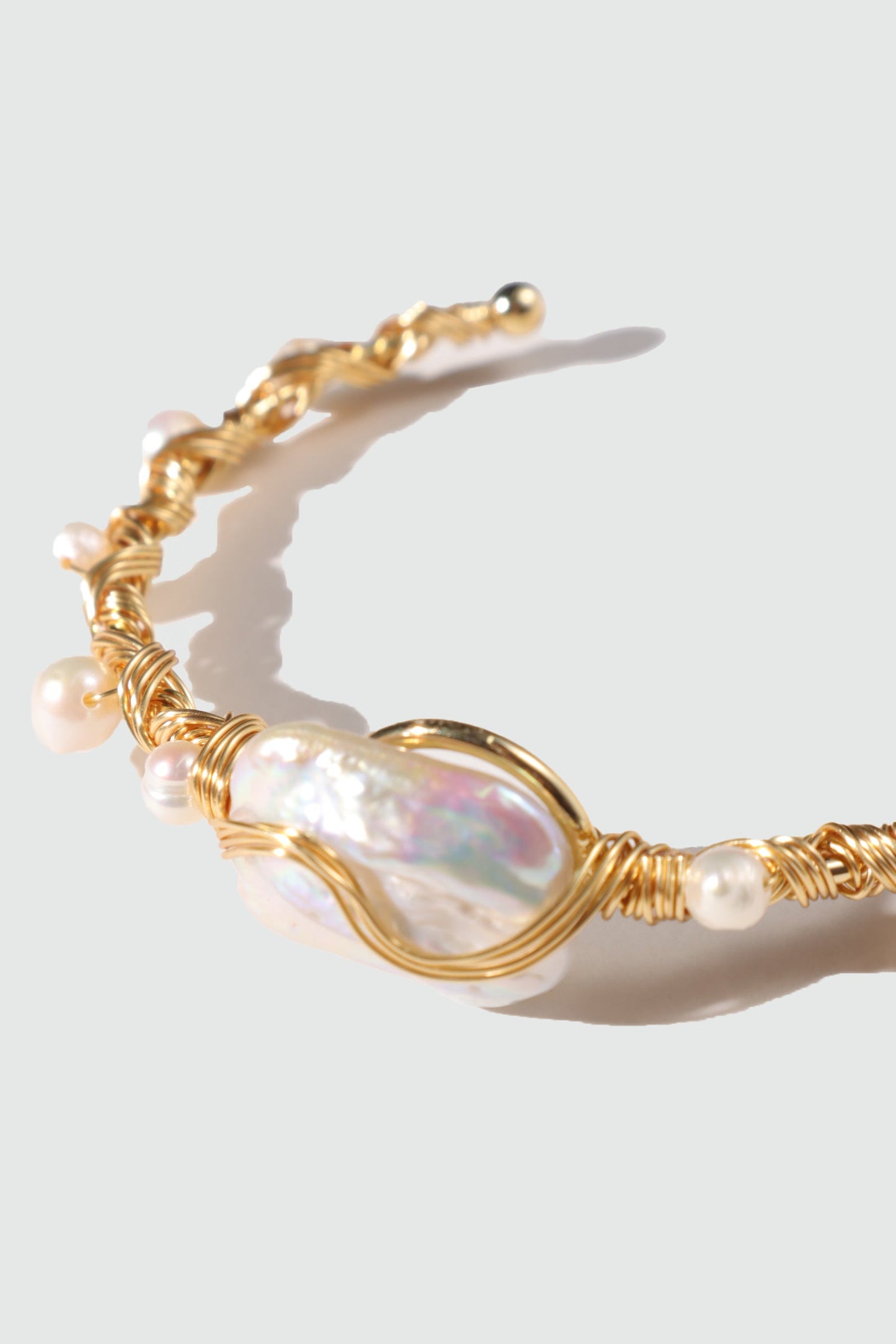 14K Real Gold Plated Baroque Pearls Bracelet
