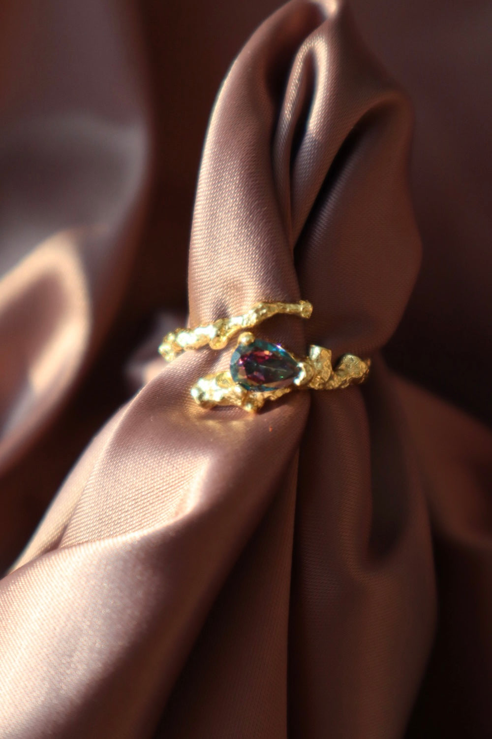 18K Gold Vermeil Black Heart Ring
