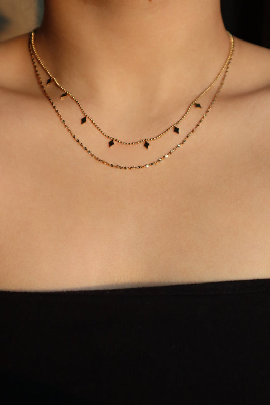 18K Gold Stainless Steel Star Layers Necklace