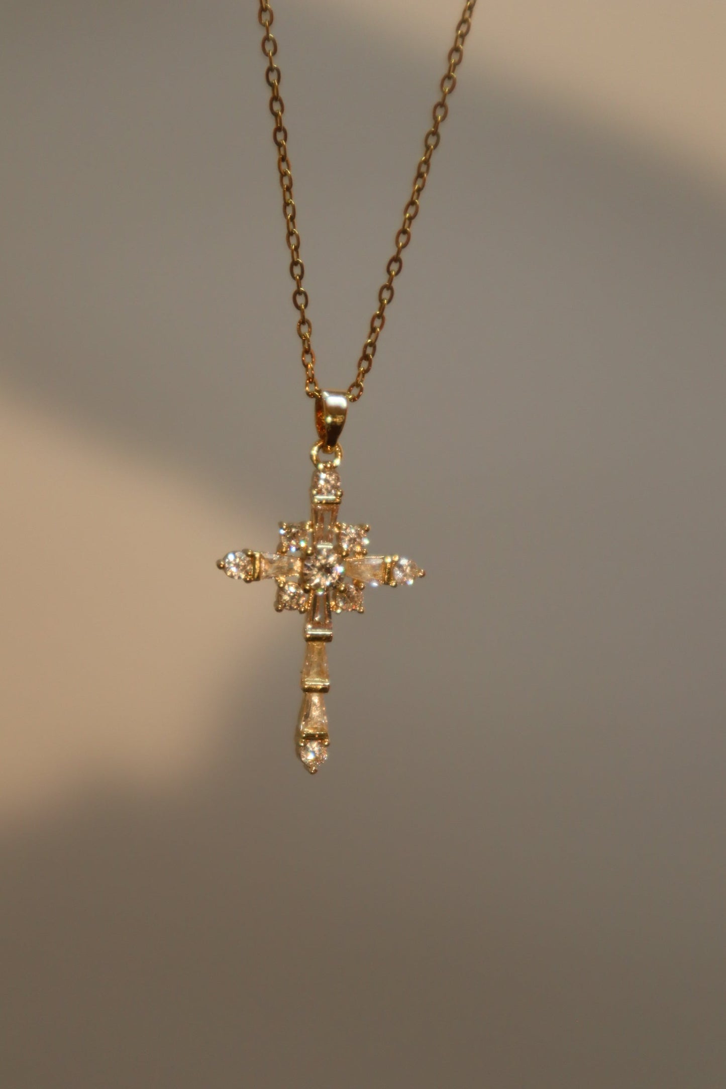 14K Real Gold Plated Eternal Cross Necklace