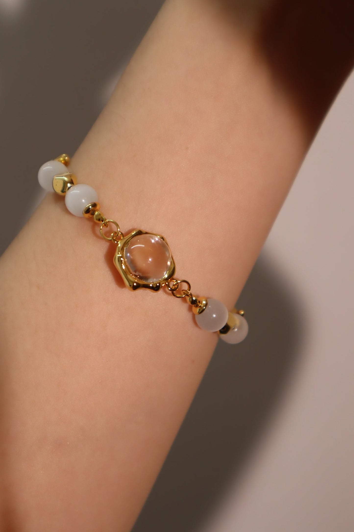 18K Real Gold Plated White Moonlight Bracelet
