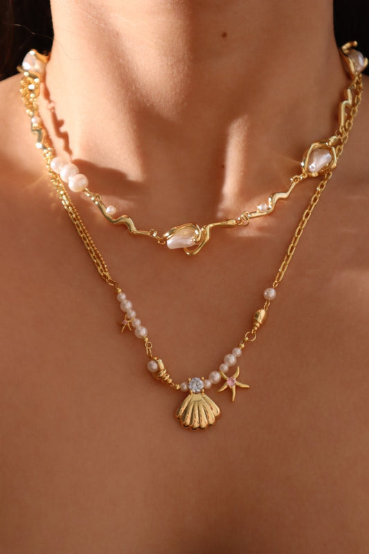 Sea Shell Pearls Necklace Bundle