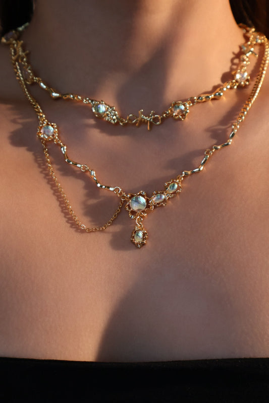 Opal Dangle Necklaces Pack