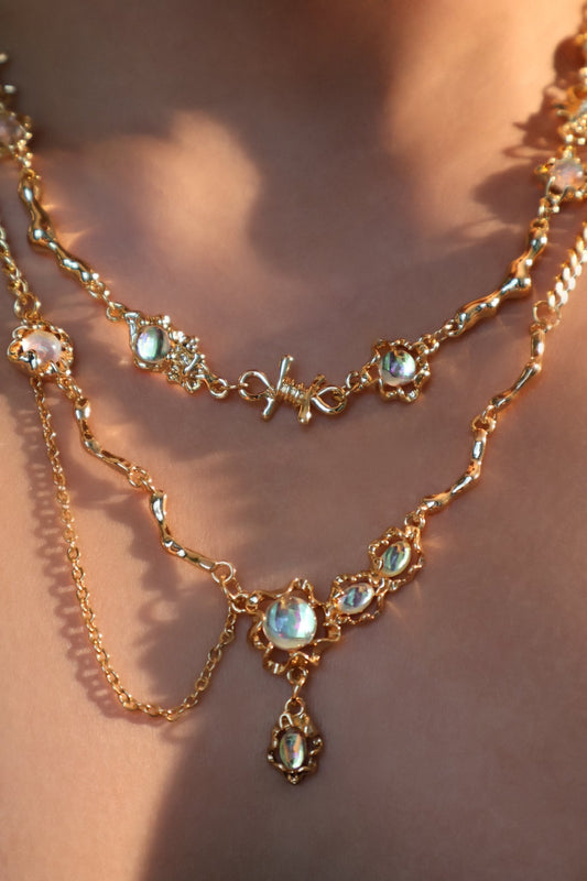 Opal Dangle Necklaces Pack