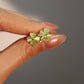 14K Real Gold Plated Spinning Jade Clover Earrings
