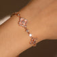 14K Rose Gold Plated Pink Lucky Leaf Shell Pearls Bracelet