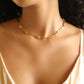 18K Real Gold Plated Multi Pearls Wave Necklace