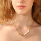 18K Real Gold Plated Diamond Saturn Star Pearl Necklace