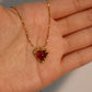 18K Real Gold Plated Natural Red Carnelian Heart Necklace
