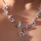 Multi Color Gem Butterfly Necklace