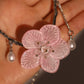 Pink Pearl Flower Necklace