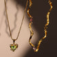 18K Real Gold Plated Heart Waves Layer Necklace