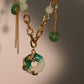 18K Real Gold Plated Jade Dragon Necklace  (EARRINGS INCLUDED)