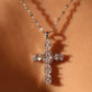 Stainless Steel Diamond Cross Necklace