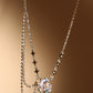 Platinum Plated Diamond Moonstone Moon Necklace