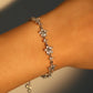 Platinum Plated Multi Diamond Flower Bracelet