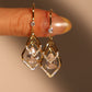 18K Real Gold Plated Diamond Droplet Earrings