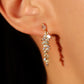 14K Real Gold Plated Diamond Leaf Earrings