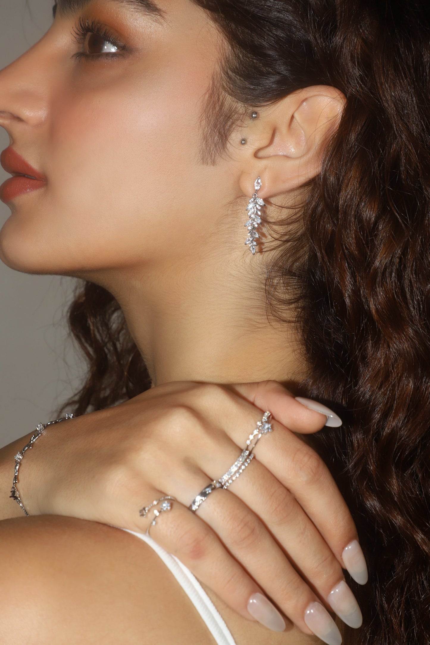 Diamond Leaf Earrings