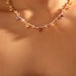 14K Real Gold Plated Color Gemstones Necklace