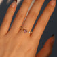 18K Gold Vermeil Pink Gem Heart Ring
